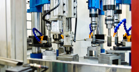 CNC machine drill on metal