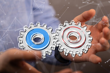 Gear With Success Concept digital.