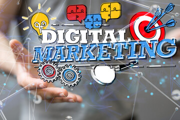 marketing digital concept in hand