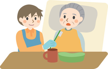 高齢者　口腔ケア　歯磨き