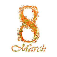 Blank  of the feast day on March 8. Patterns for mother's day. Vector graphics background.