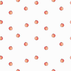 Seamless pattern with apples on a white background