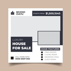 Home sale social media post banner template.
