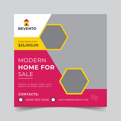 Home sale social media post banner template.