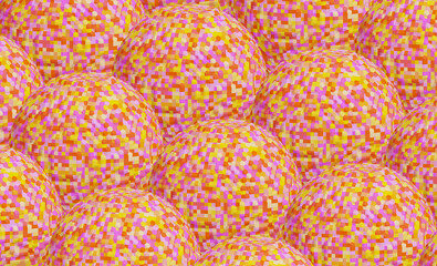 Fototapeta na wymiar Low poly spheres close up, noisy colorful texture