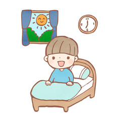 朝にスッキリ目覚める子どものイラスト