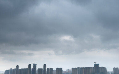 Dark clouds over the city