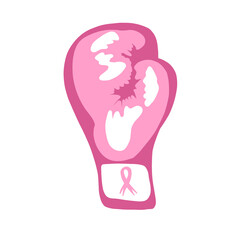 Pink Boxing Glove With Pink Ribbon