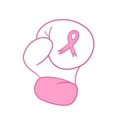 Boxing Glove With Pink Ribbon
