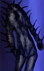 Something in the light of nightclub spotlights, digital painting