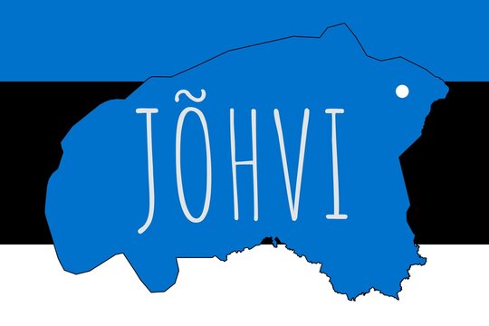 Jõhvi: Illustration mit dem Namen der estnischen Stadt Jõhvi im Landkreis Ida-Virumaa