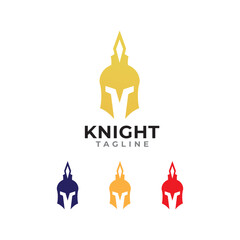 spartan knight helmet logo design.