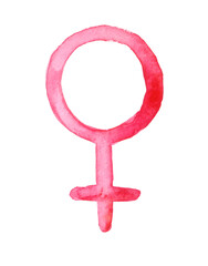 Watercolor female symbol. Female sign isolated on a white background. © Маргарита Шевчишена