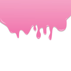 Cream. Vector illustration. Volume melted glossy pink cream elements, background. Delicious dessert. Creamy texture. Illustration for ice cream shop packaging banner poster flyer. Sweets