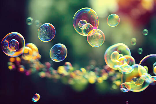 Abstract colorful bubbles background Abstract AI gen