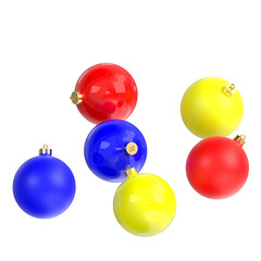 3d rendering illustration of a set of Christmas balls