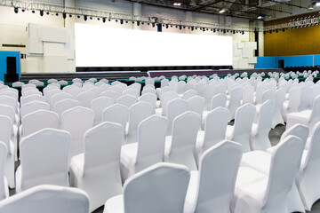 Group of chairs in empty auditorium