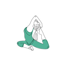 Vector illustration of a woman doing acrobatics