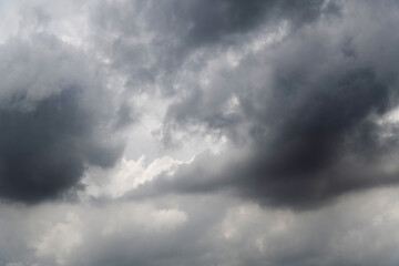 Dramatic sky with dark clouds