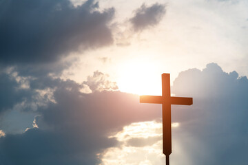 A cross under the dark sky