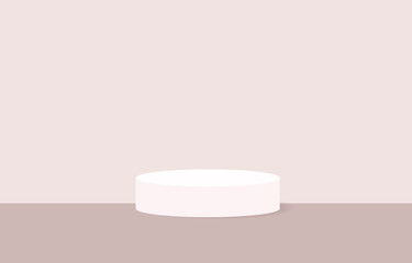 white realistic 3d cylinder pedestal podium with pastel backdrop. Abstract vector rendering geometric platform. Product display presentation. minimal scene.