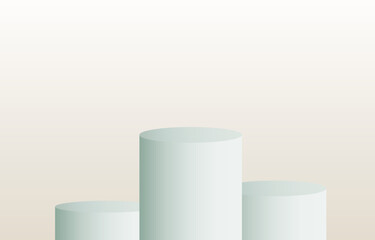 pastel realistic 3d cylinder pedestal podium with pastel backdrop. Abstract vector rendering geometric platform. Product display presentation. minimal scene.
