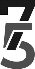 number 75 for logo design