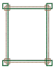 Decorative geometric frame elements with reflection.