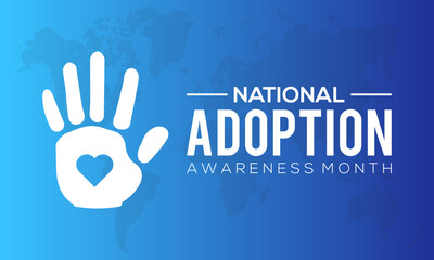 Vector illustration on the theme of National Adoption Month is observed every year in during November.