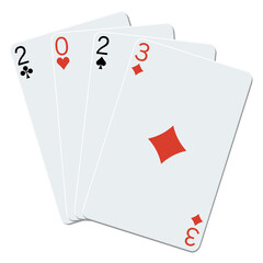 2023 playing cards on a white background