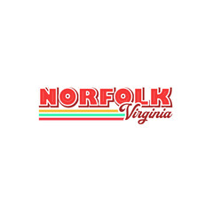 Vintage Retro Norfolk, Virginia City names Design