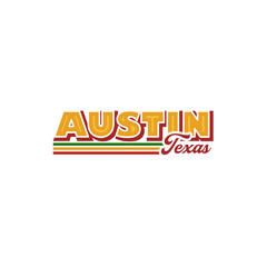 Vintage Retro Austin, Texas City Names Design