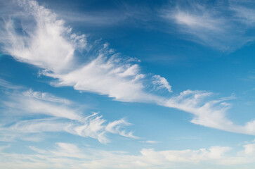 Naklejka na ściany i meble White clouds are in the blue sky