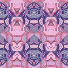 Kaleidoscope geometric seamless pattern. Decorative mosaic ornament