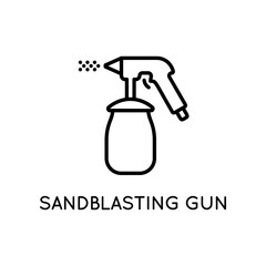 Sandblasting Gun Vector Icon. Vector sign in simple style isolated on white background.