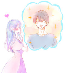 好きな男性のことを想う女性