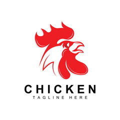 Grilled Chicken Barbecue Logo Design,Chicken Head Vector, Company Brand