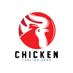 Grilled Chicken Barbecue Logo Design,Chicken Head Vector, Company Brand