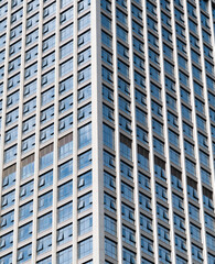 Glass wall of modern office building