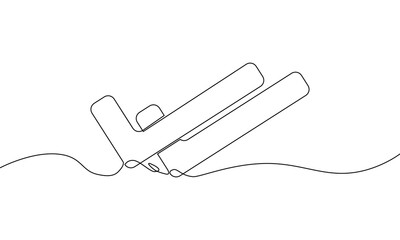 Obraz premium Continuous line drawing of check mark, business growth, checklist icon, object one, single line art, vector illustration