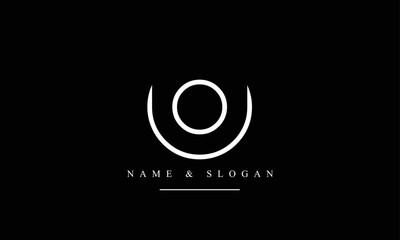 UO, OU, U, O abstract letters logo monogram