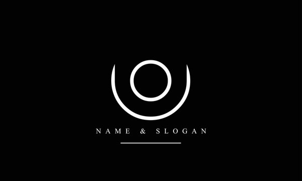 UO, OU, U, O abstract letters logo monogram