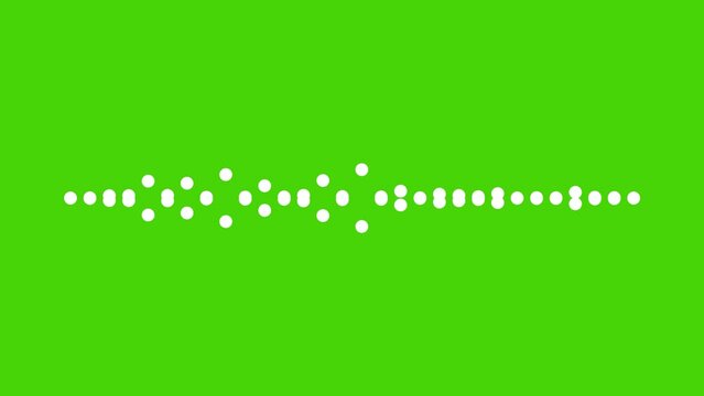 Audio wave frequency Analogue dot animation 4K on green screen background
