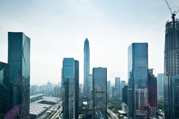 Skyscrapers and unfinished building in the city