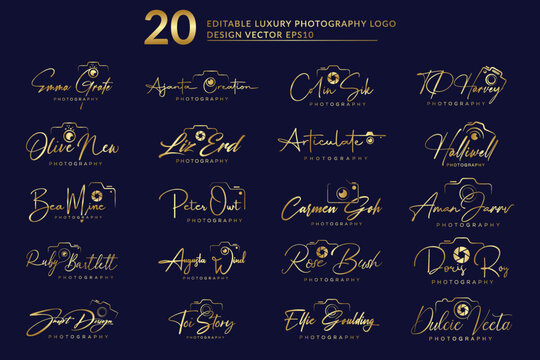 Luxury editable Photography signature Logo design vector EPS10