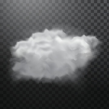 Realistic smoke cloud with transparent background