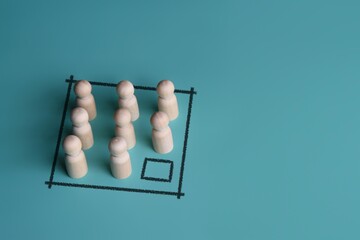 Wooden dolls and blank spot. Job vacancy, human resources, personnel management, expansion,...