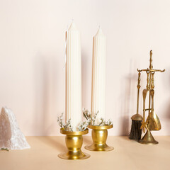 candlestick and candle