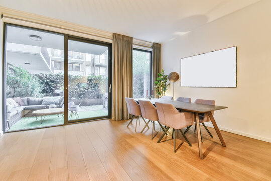 Empty Chairs And Table At Home