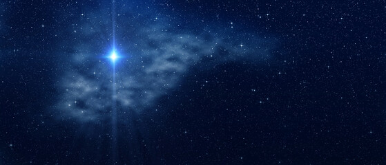  Bright star. Christmas star of the Nativity of Bethlehem, Nativity of Jesus Christ - 535832850